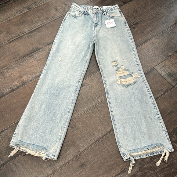 NWT ELLA WOMEN JEANS HIGH RISE WIDE LEG JEANS SIZE 8 (40) - Picture 8 of 17